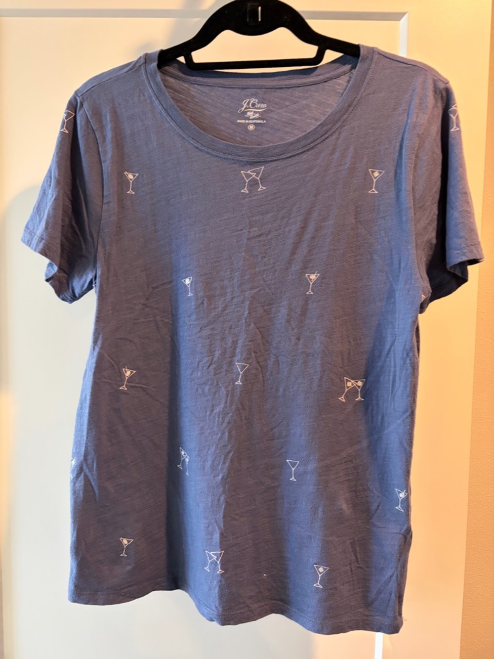 EUC J Crew Martini Sparkle Blue T Shirt Medium